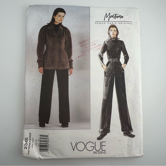 🪡 VOGUE Paris Original Montana Jacket and Pants Sewing Pattern 2345 - Picture 5 of 6